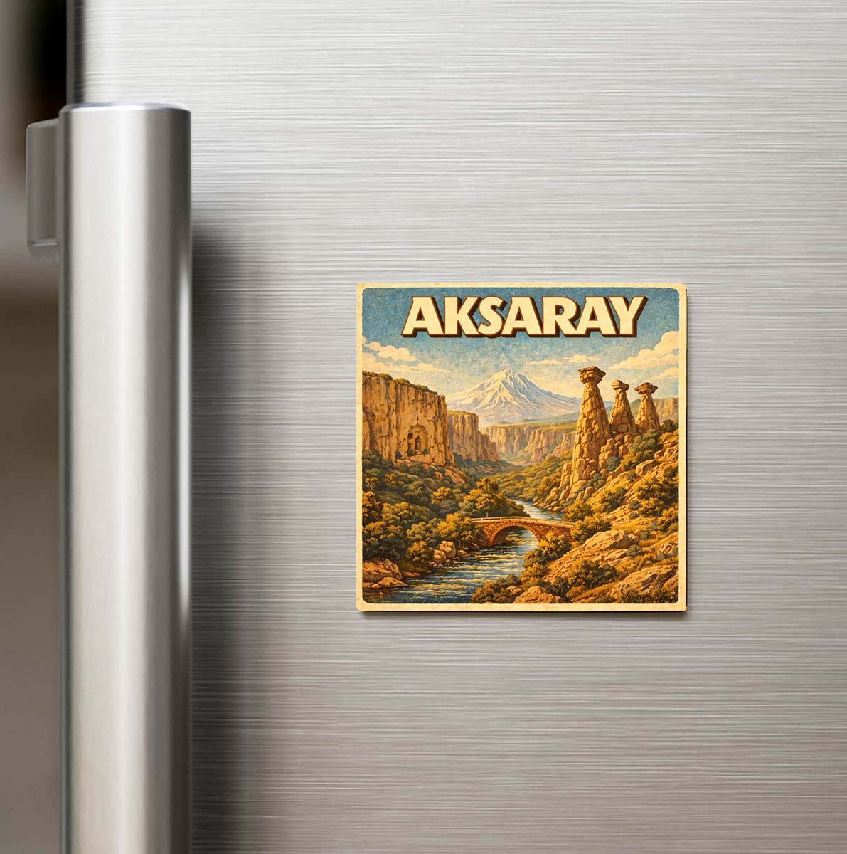 Aksaray Şehri - Pop-Art Travel Buzdolap Magneti