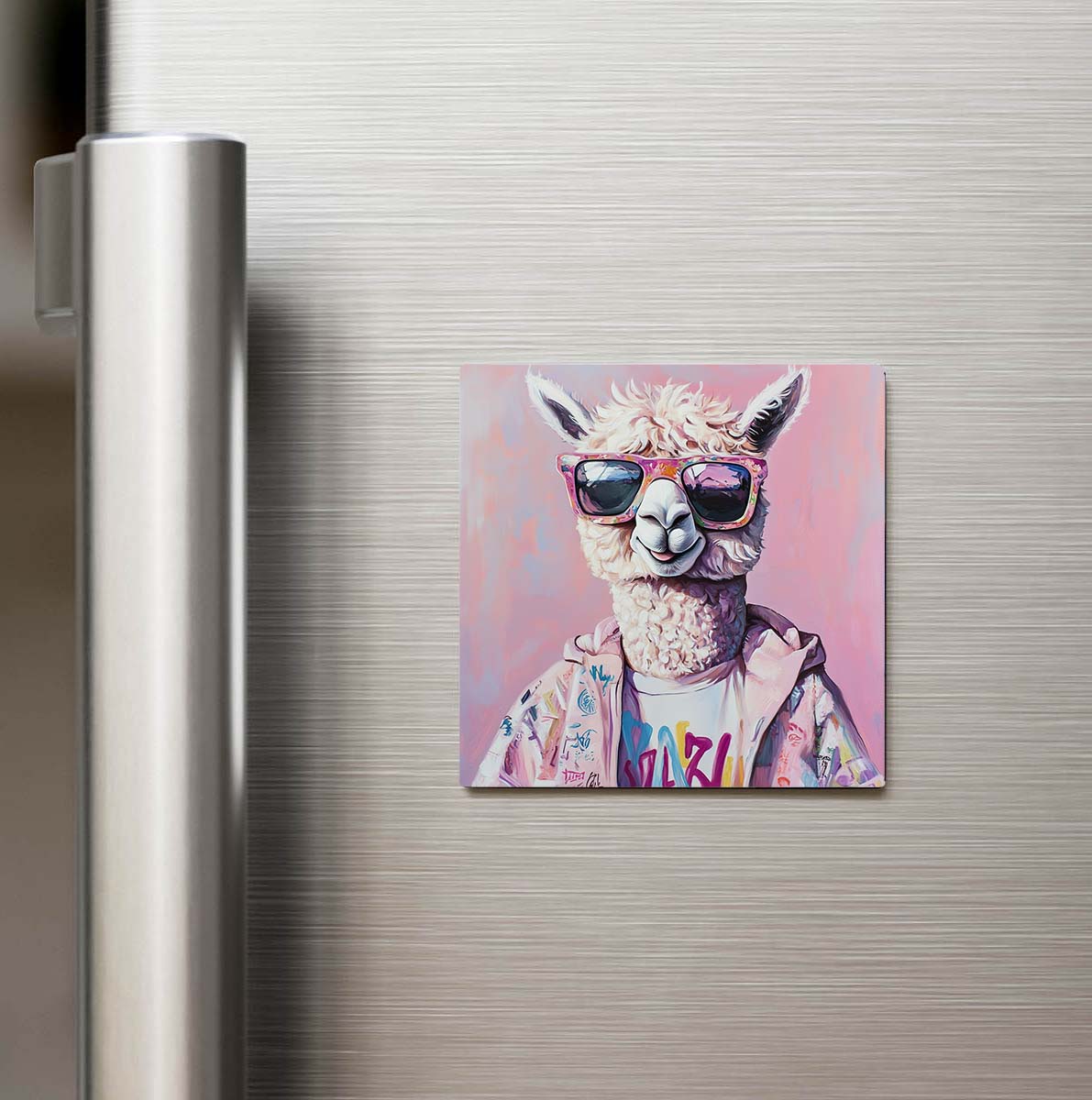 Alpaca - Alpaka - Güneş Gözlüklü Style - Buzdolap Magneti
