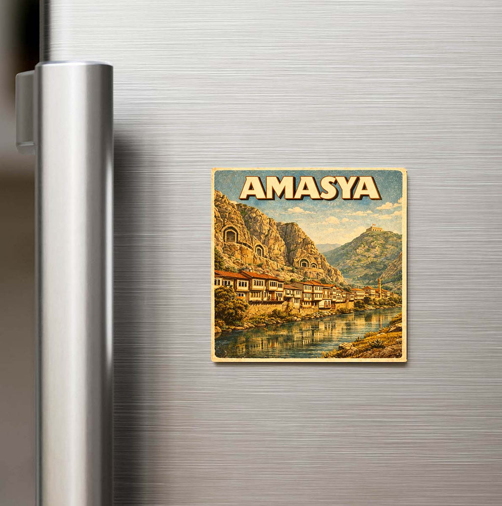 Amasya Şehri - Pop-Art Travel Buzdolap Magneti