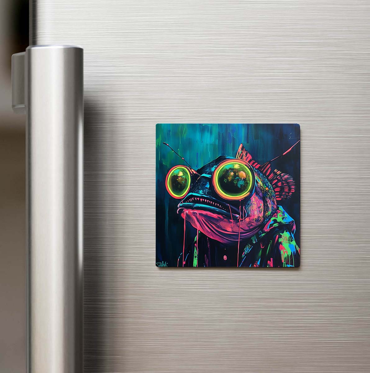 Anglerfish - Fener Balığı - Güneş Gözlüklü Style - Buzdolap Magneti