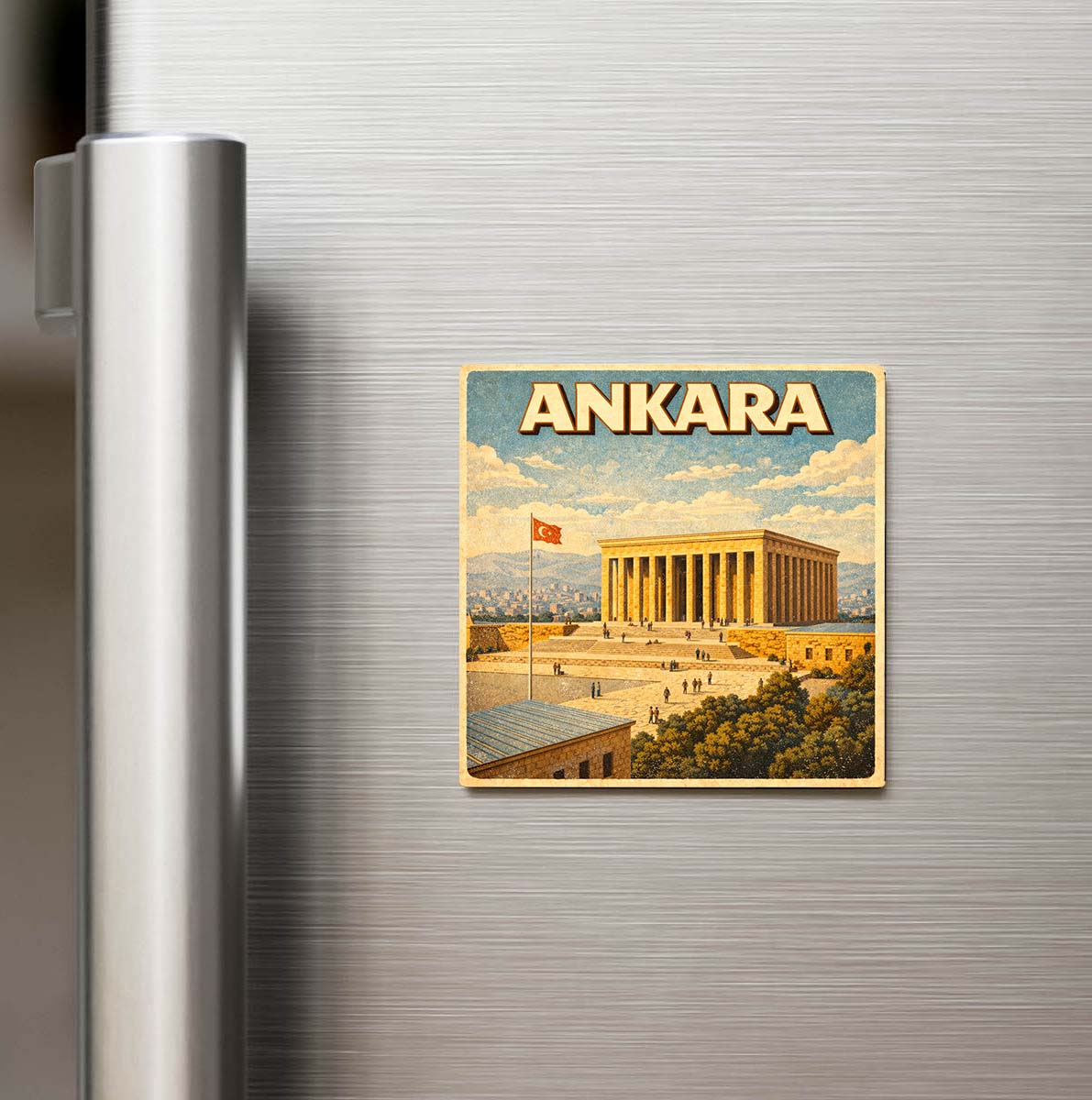 Ankara Şehri - Pop-Art Travel Buzdolap Magneti