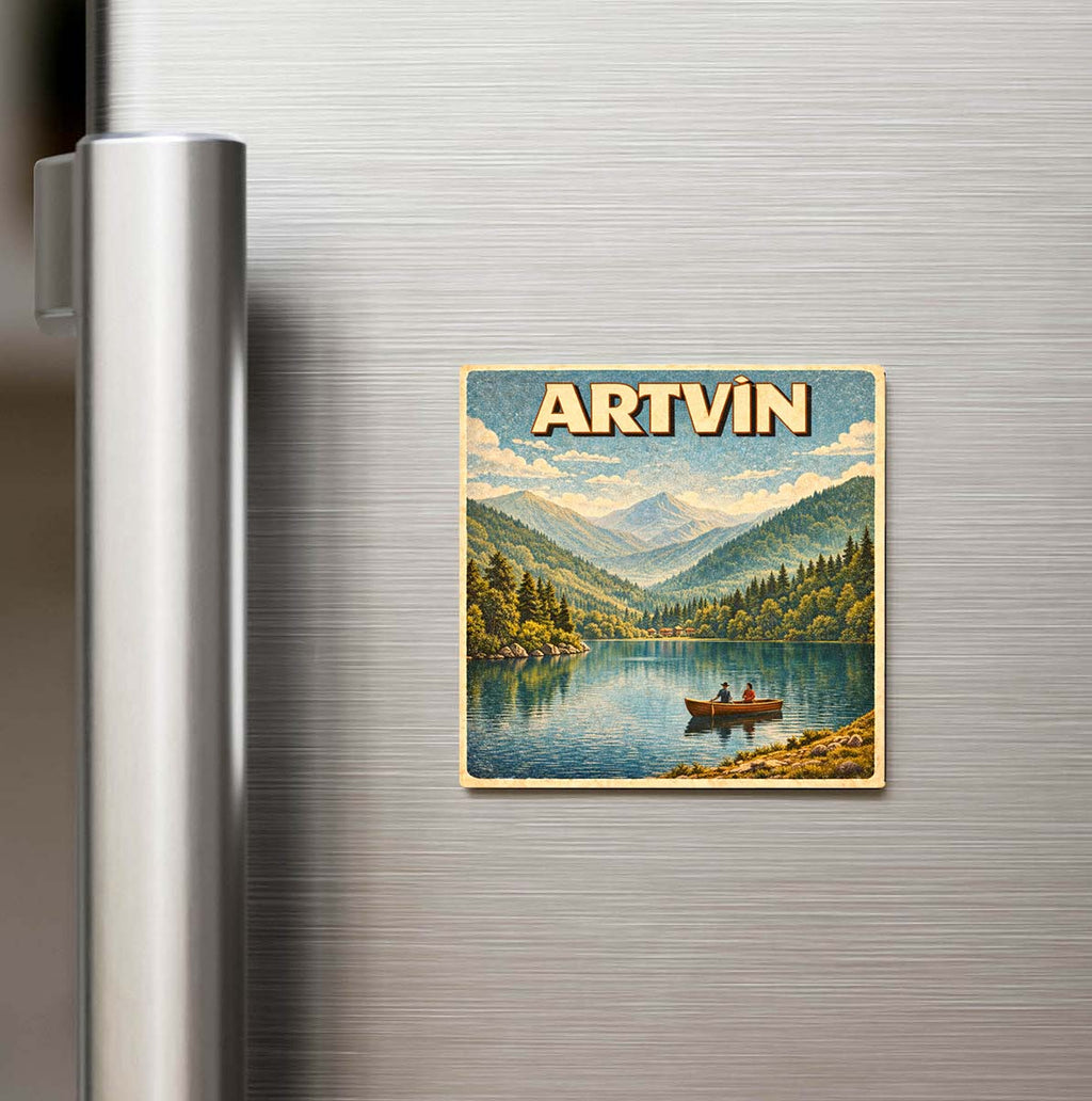Artvin Şehri - Pop-Art Travel Buzdolap Magneti