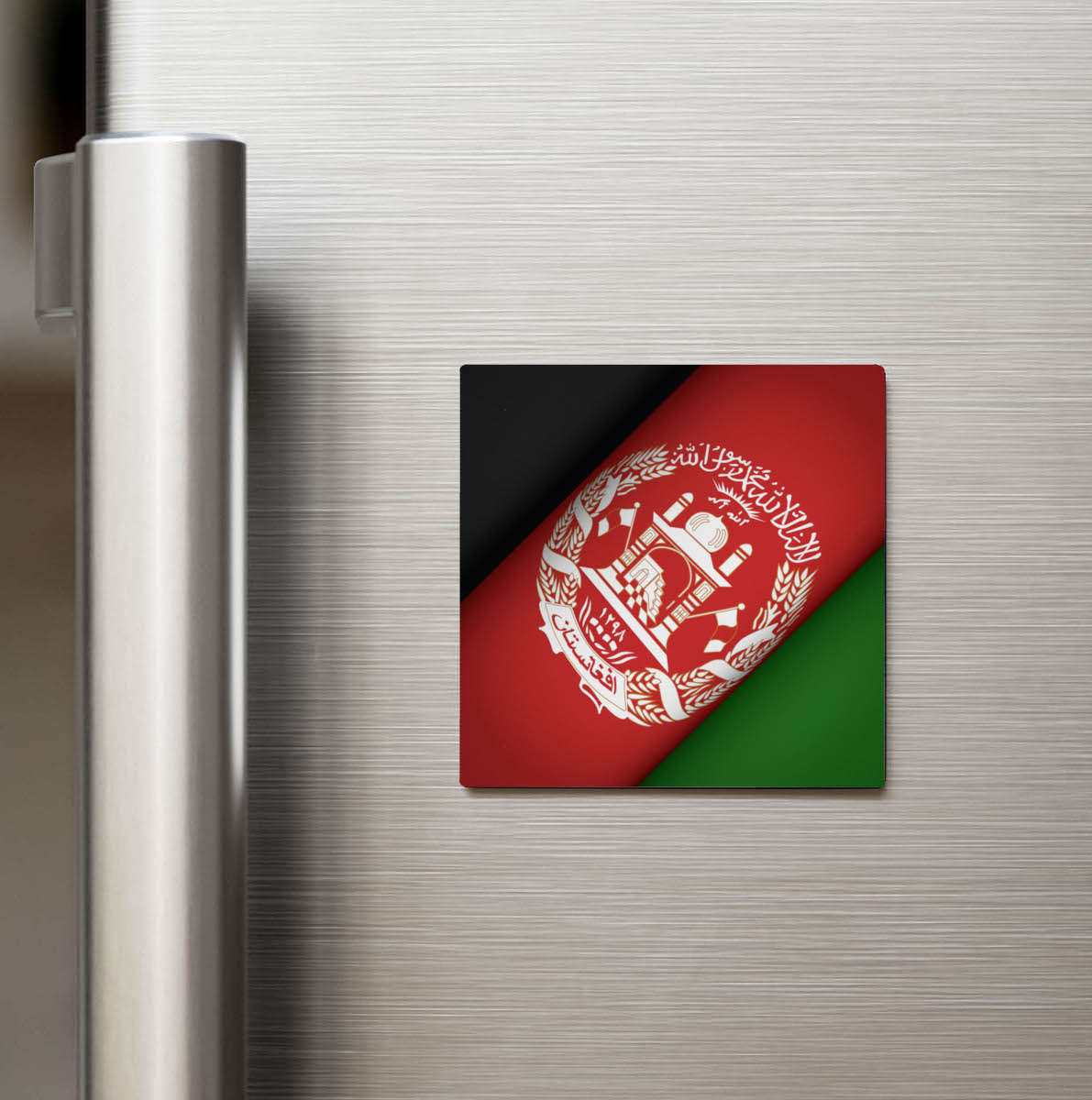 Afganistan - Afghanistan - Dalgalı Ülke Bayraklı - Buzdolap Magneti