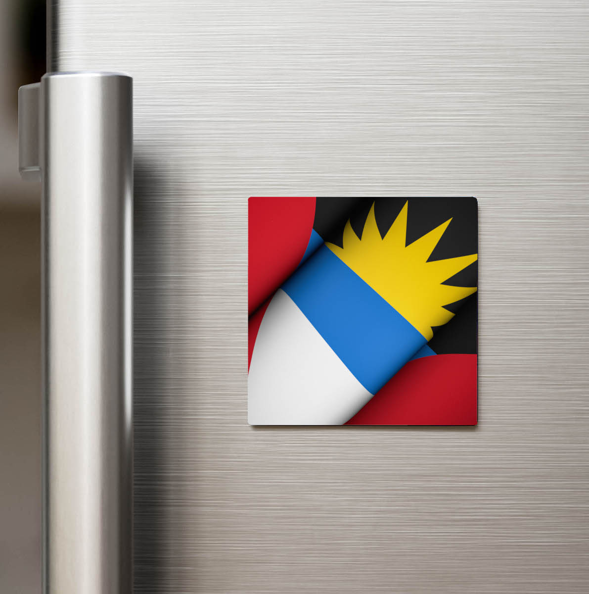 Antigua ve Barbuda - Dalgalı Ülke Bayraklı - Buzdolap Magneti