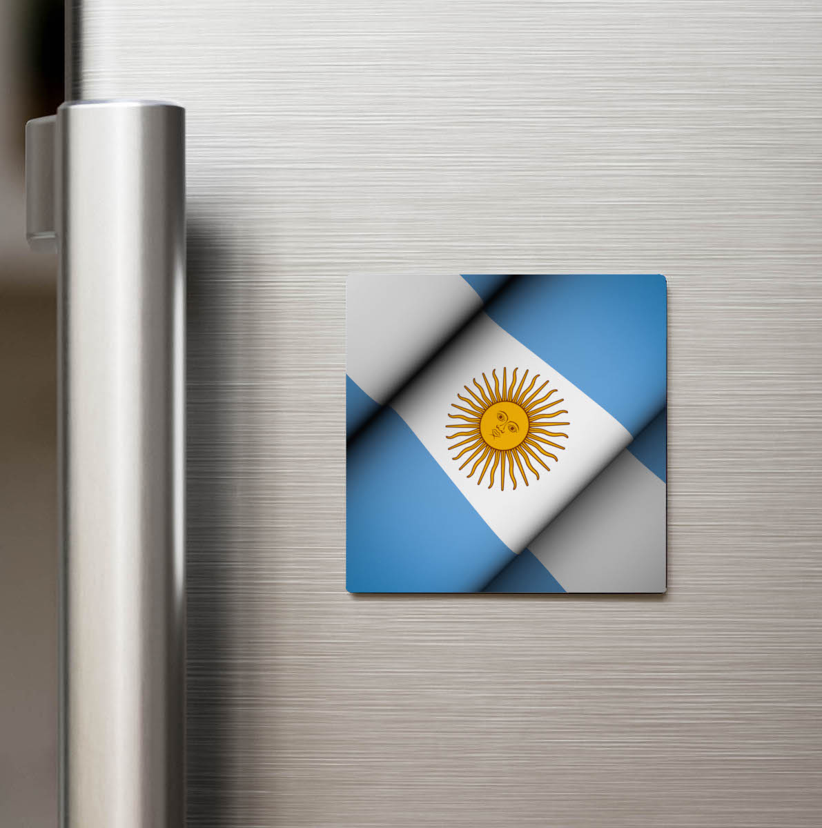 Arjantin - Argentina - Dalgalı Ülke Bayraklı - Buzdolap Magneti