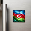 Azerbaycan – Azerbaijan – Abstract Ülke Bayraklı Buzdolap Magneti