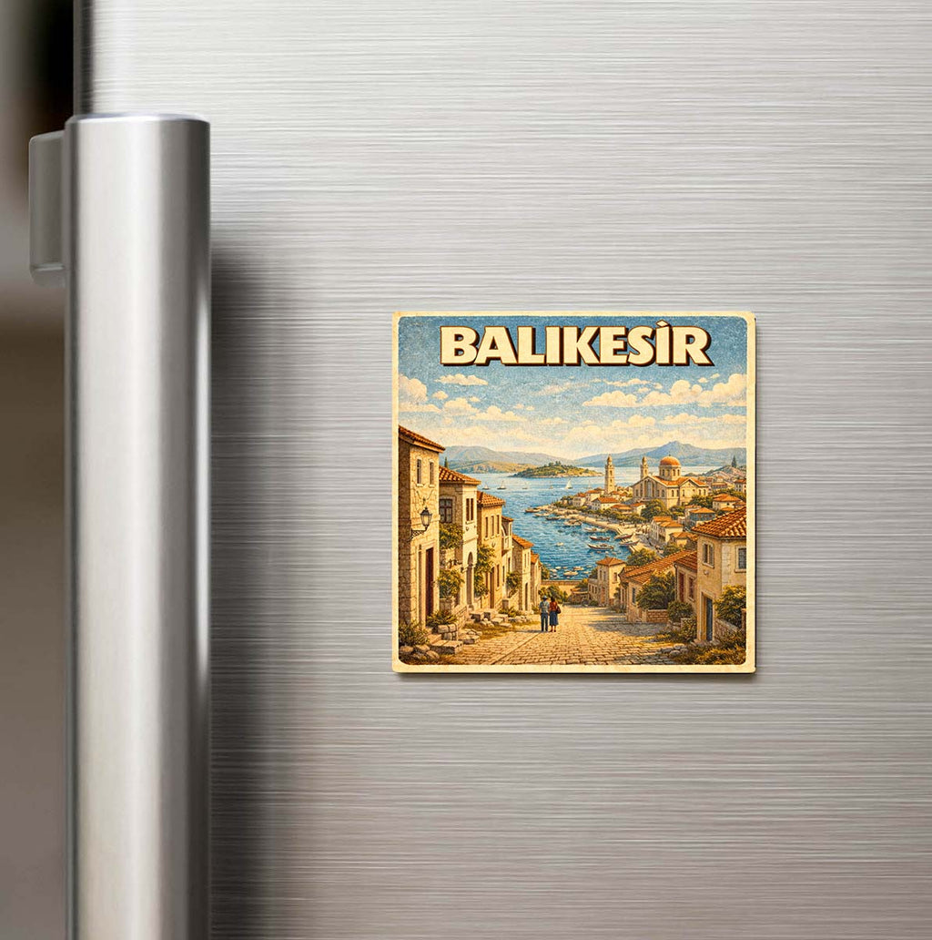 Balıkesir Şehri - Pop-Art Travel Buzdolap Magneti