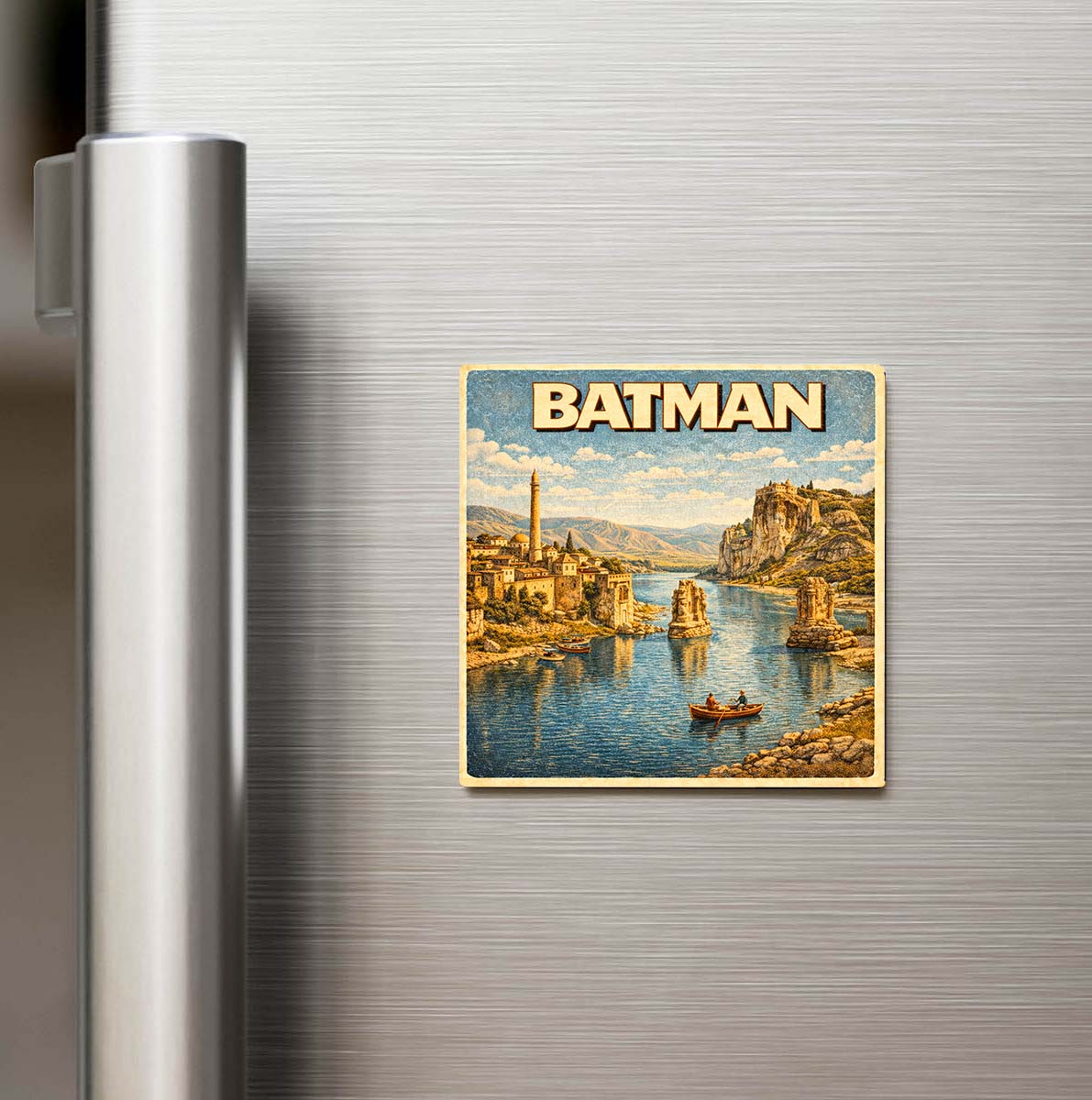 Batman Şehri - Pop-Art Travel Buzdolap Magneti