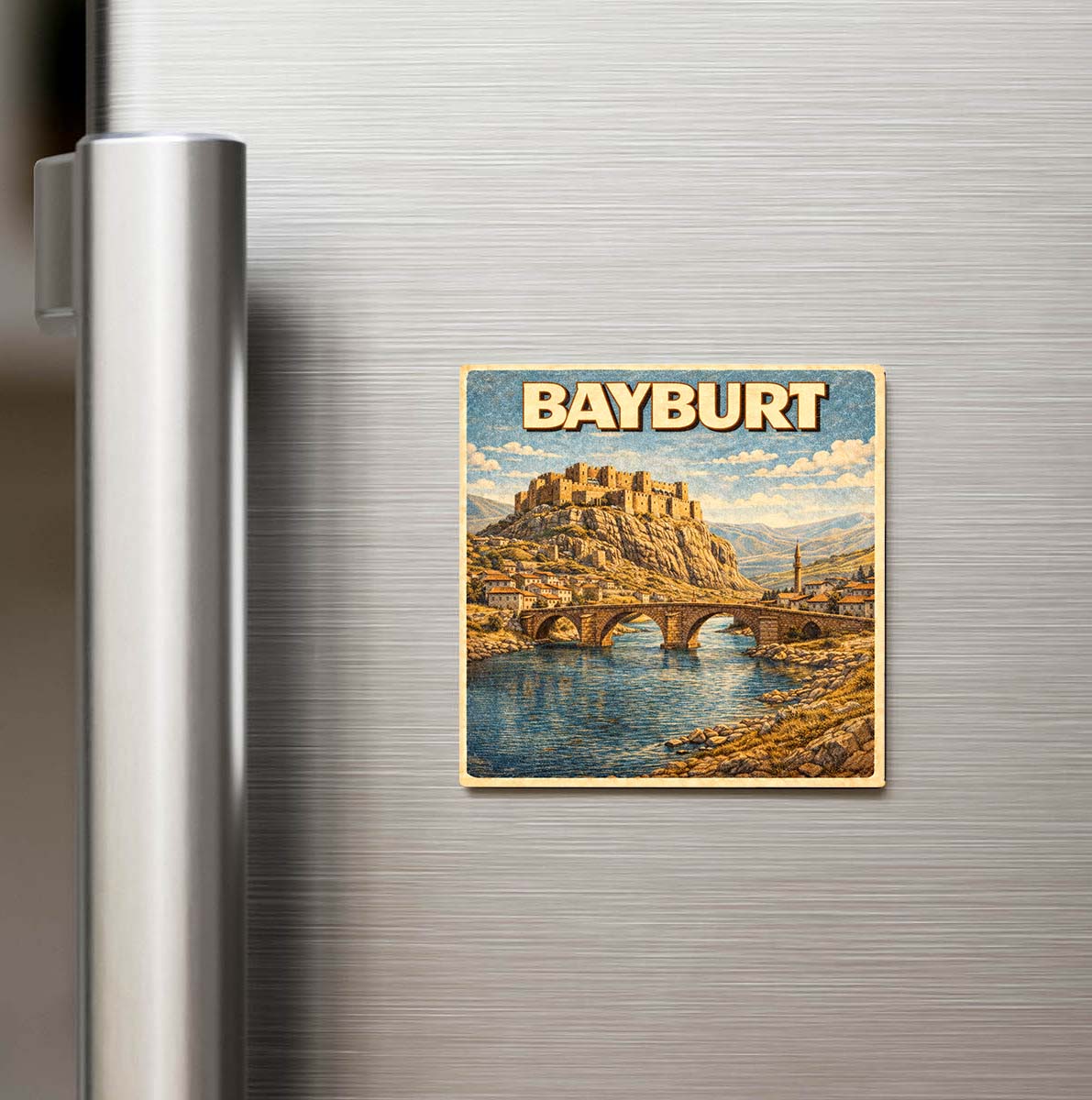 Bayburt Şehri - Pop-Art Travel Buzdolap Magneti