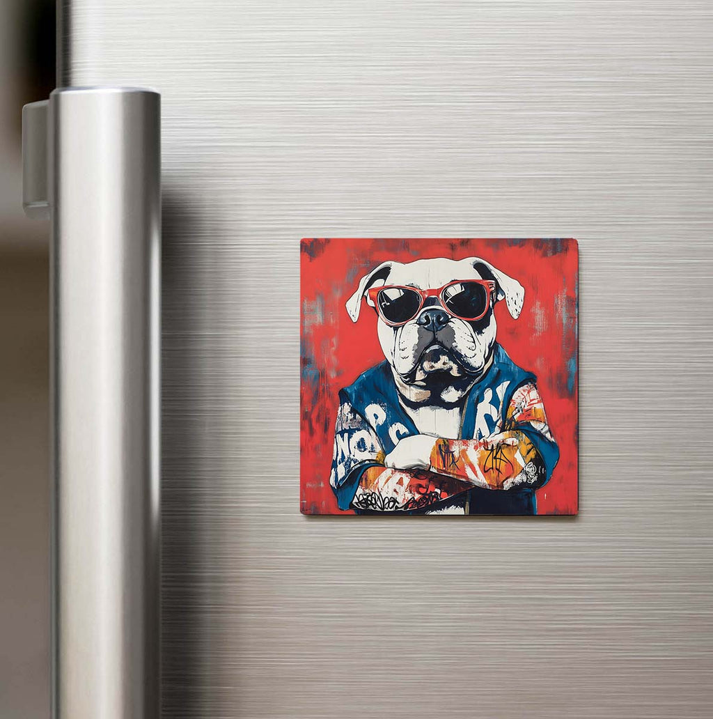 Bulldog - Bulldog - Güneş Gözlüklü Style - Buzdolap Magneti