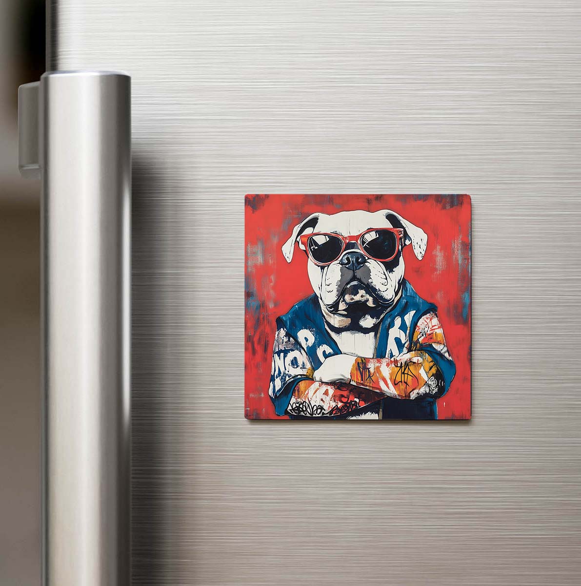 Bulldog - Bulldog - Güneş Gözlüklü Style - Buzdolap Magneti