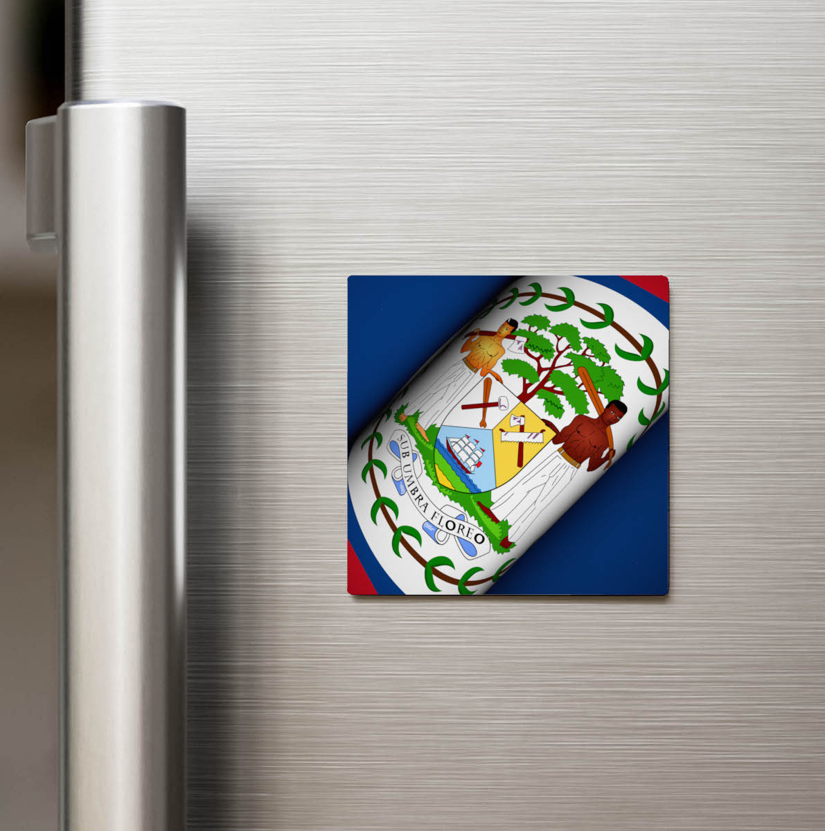 Belize - Belize - Dalgalı Ülke Bayraklı - Buzdolap Magneti