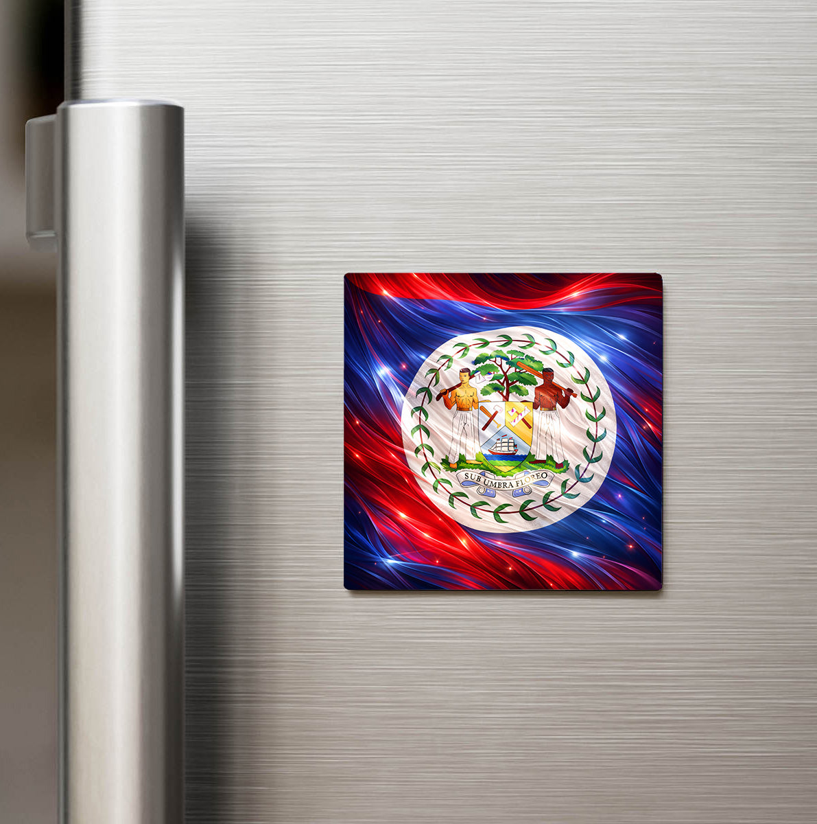 Belize – Belize – Abstract Ülke Bayraklı Buzdolap Magneti