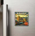 Vintage Budapeşte Şehri Temalı Buzdolap Magneti