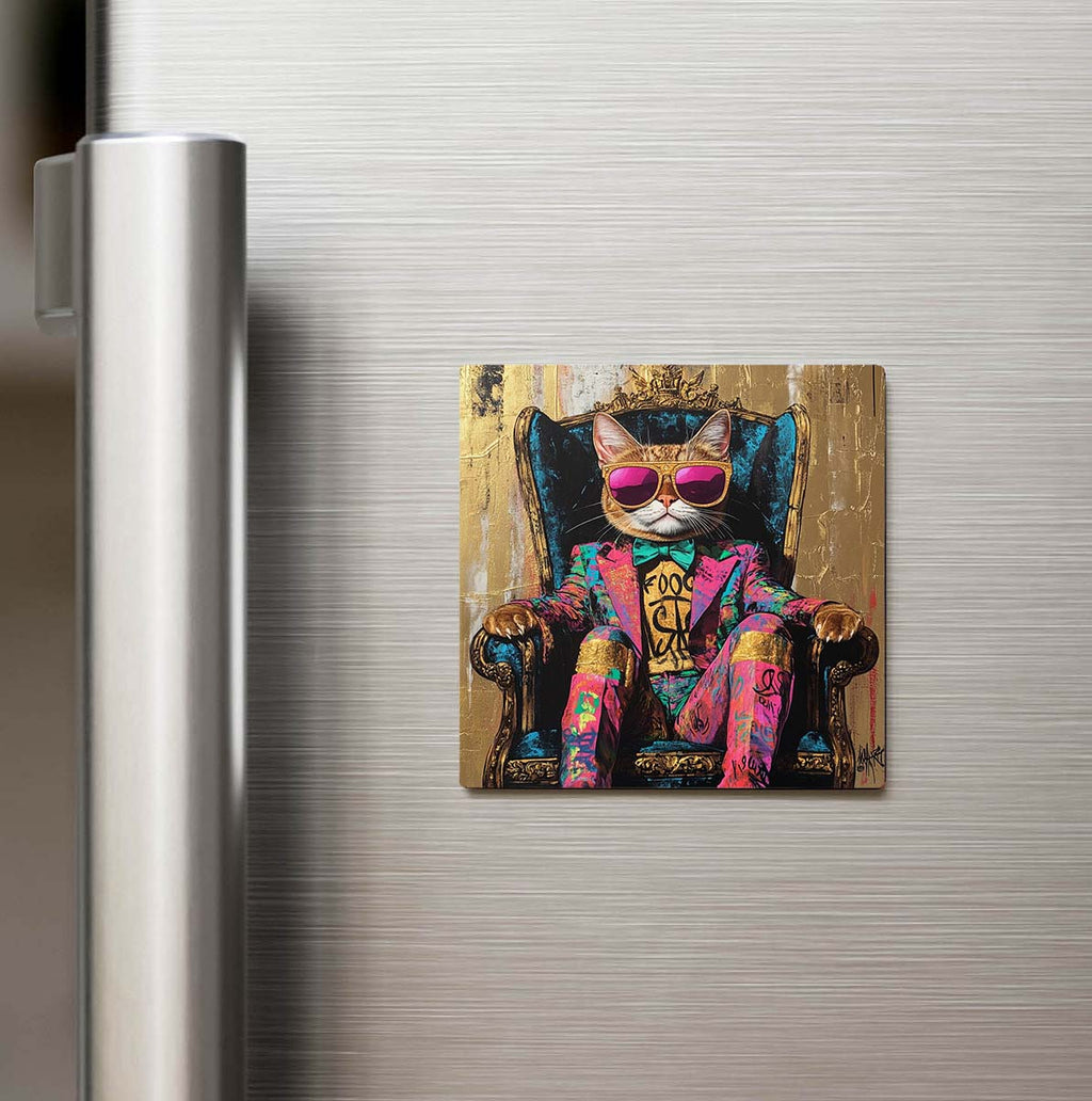 Cat - Kedi - Güneş Gözlüklü Style - Buzdolap Magneti