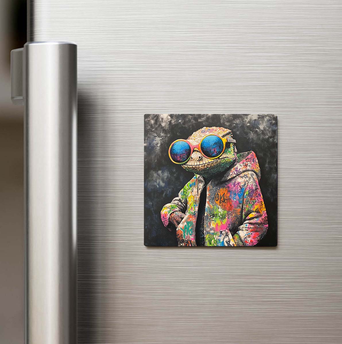 Chameleon - Bukalemun - Güneş Gözlüklü Style - Buzdolap Magneti