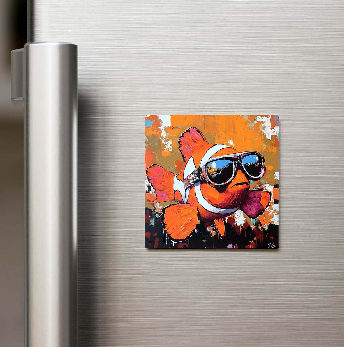 Clownfish - Palyaço Balığı - Güneş Gözlüklü Style - Buzdolap Magneti
