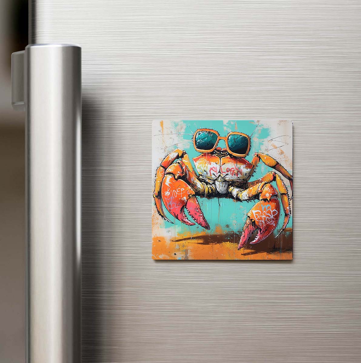 Crab - Yengeç - Güneş Gözlüklü Style - Buzdolap Magneti