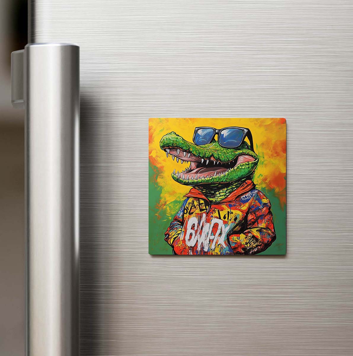 Crocodile - Timsah - Güneş Gözlüklü Style - Buzdolap Magneti