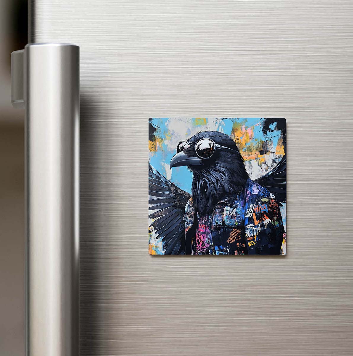 Crow - Karga - Güneş Gözlüklü Style - Buzdolap Magneti