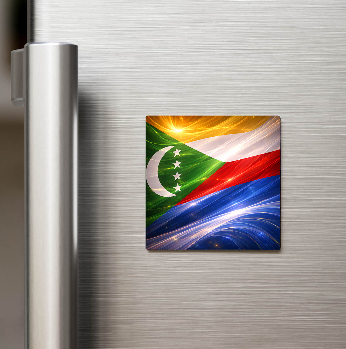 Komorlar – Comoros – Abstract Ülke Bayraklı Buzdolap Magneti