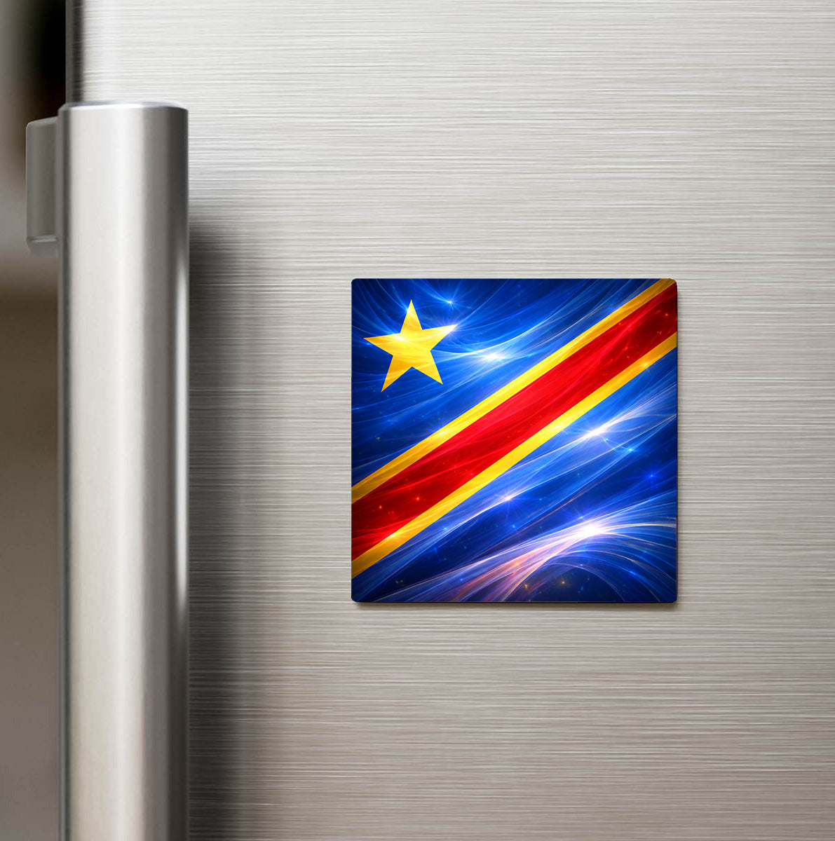 Kongo Demokratik Cumhuriyeti – Abstract Ülke Bayraklı Buzdolap Magneti