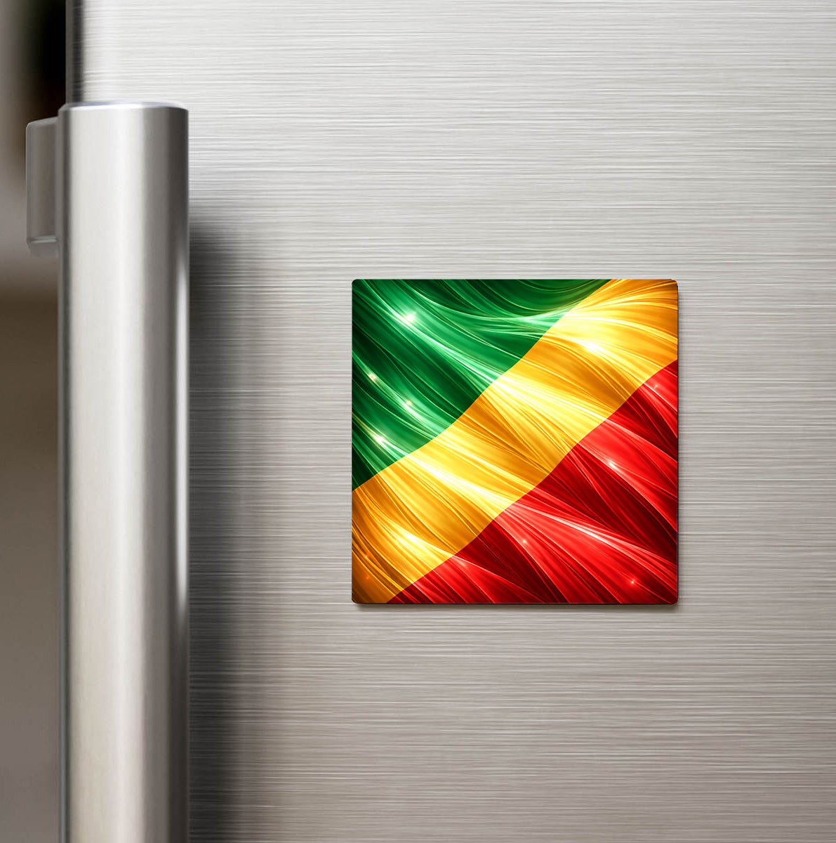 Kongo Cumhuriyeti – Abstract Ülke Bayraklı Buzdolap Magneti