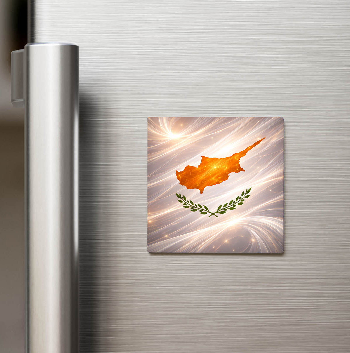 Kıbrıs – Cyprus – Abstract Ülke Bayraklı Buzdolap Magneti