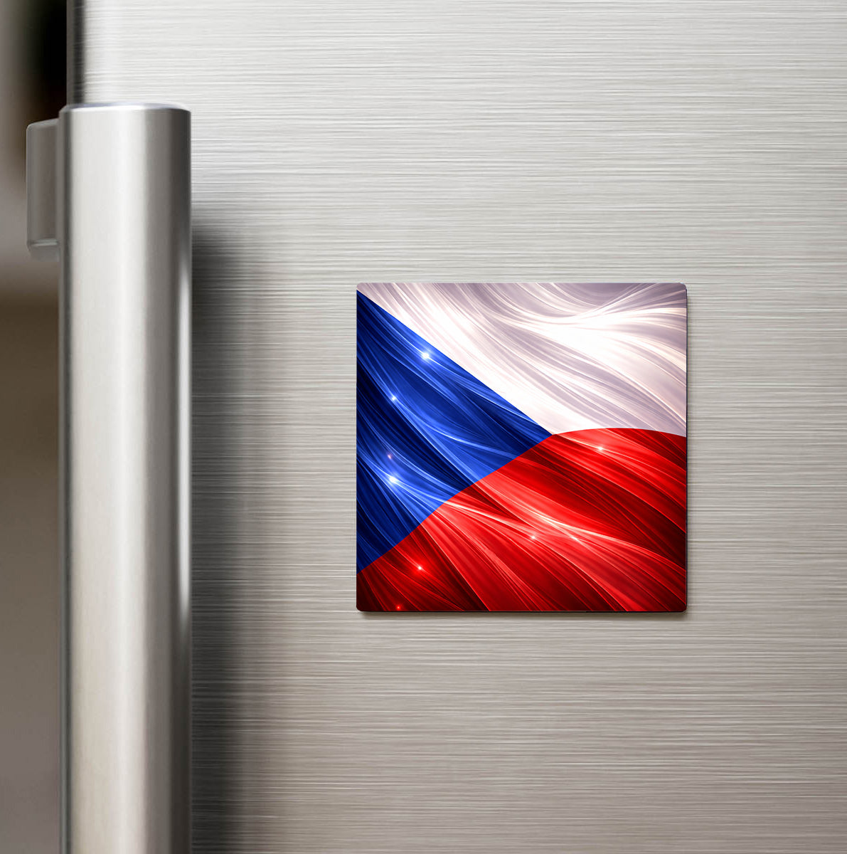 Çekya – Czechia – Abstract Ülke Bayraklı Buzdolap Magneti
