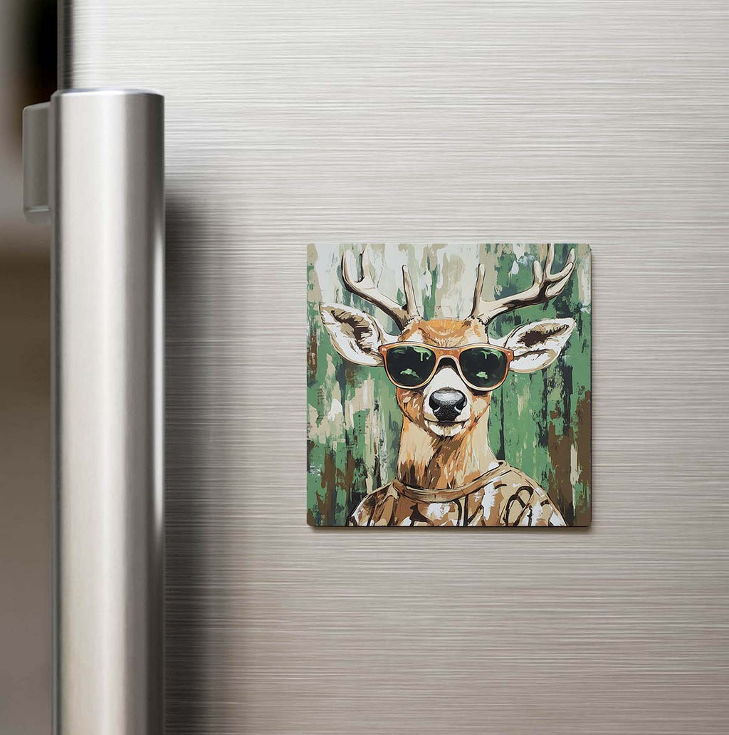 Deer - Geyik - Güneş Gözlüklü Style - Buzdolap Magneti