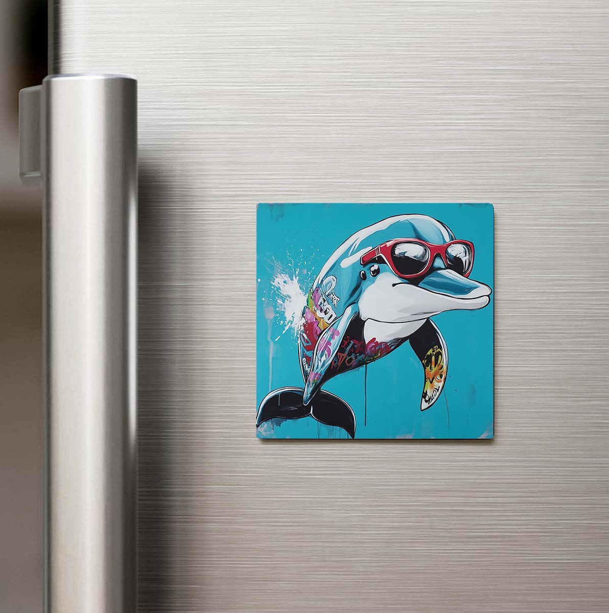 Dolphin - Yunus - Güneş Gözlüklü Style - Buzdolap Magneti