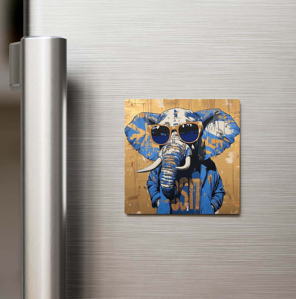 Elephant - Fil - Güneş Gözlüklü Style - Buzdolap Magneti