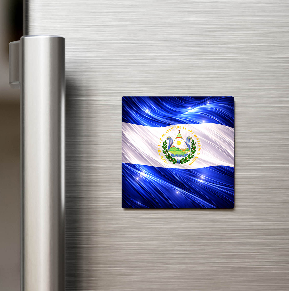 El Salvador – El Salvador – Abstract Ülke Bayraklı Buzdolap Magneti