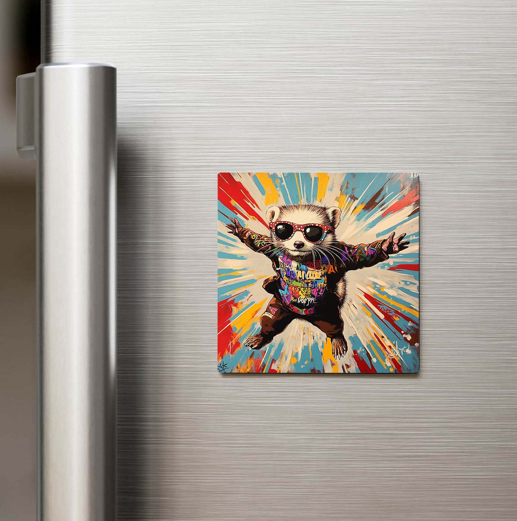 Ferret - Gelincik - Güneş Gözlüklü Style - Buzdolap Magneti