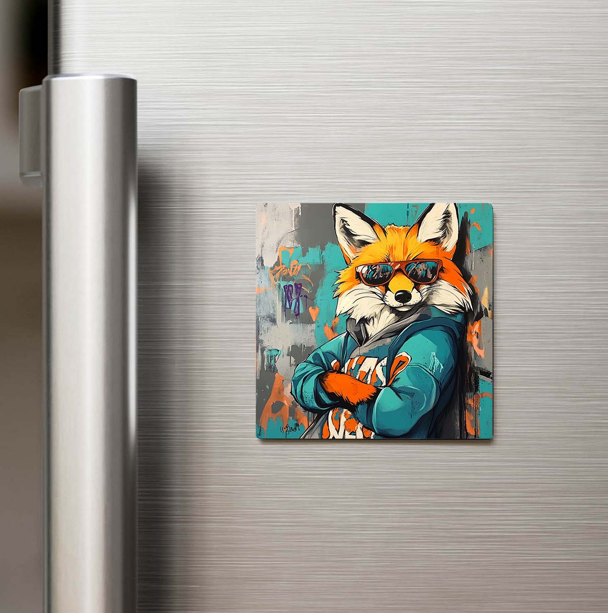 Fox - Tilki - Güneş Gözlüklü Style - Buzdolap Magneti
