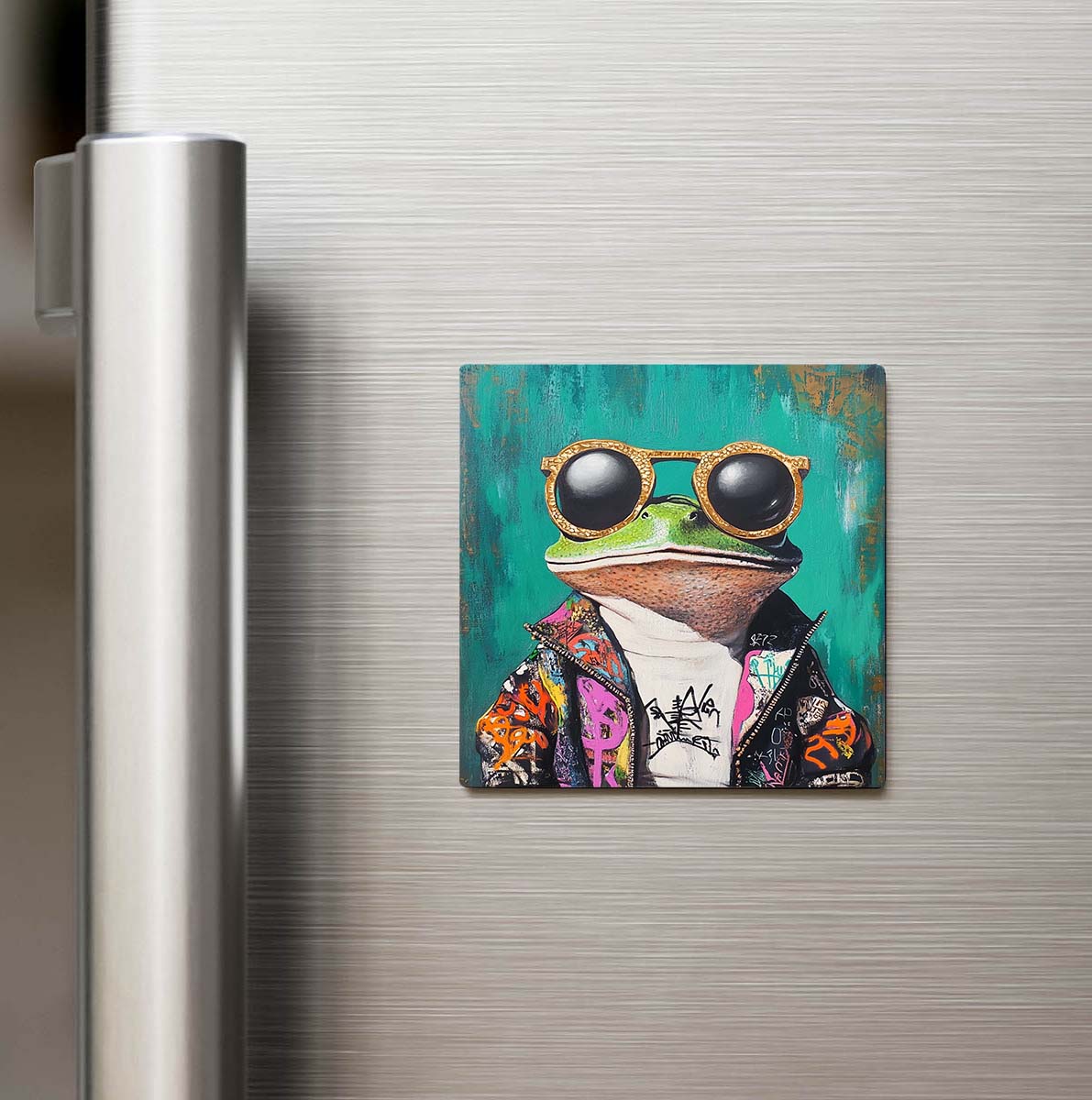 Frog - Kurbağa - Güneş Gözlüklü Style - Buzdolap Magneti