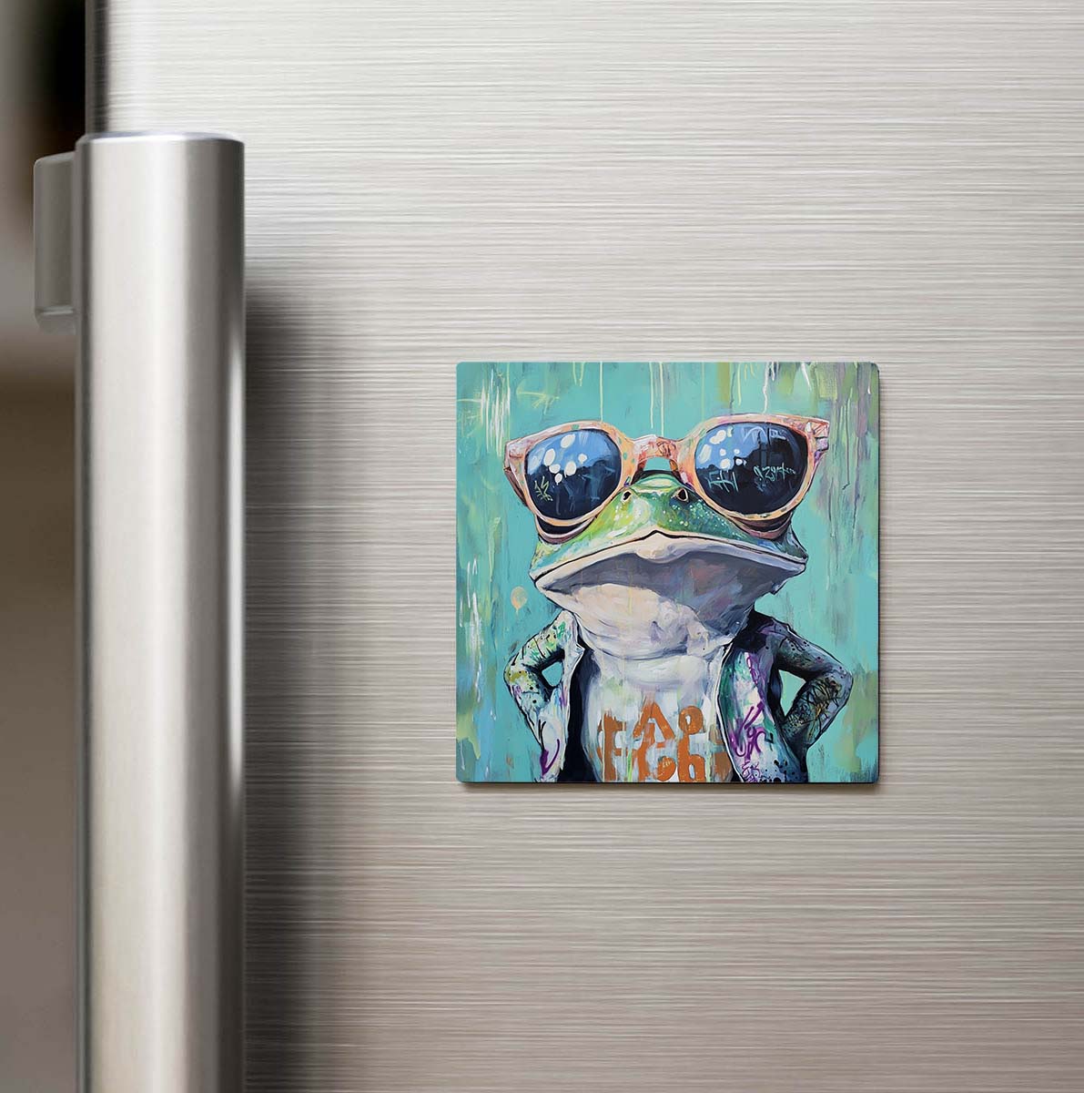 Glass Frog - Cam Kurbağası - Güneş Gözlüklü Style - Buzdolap Magneti