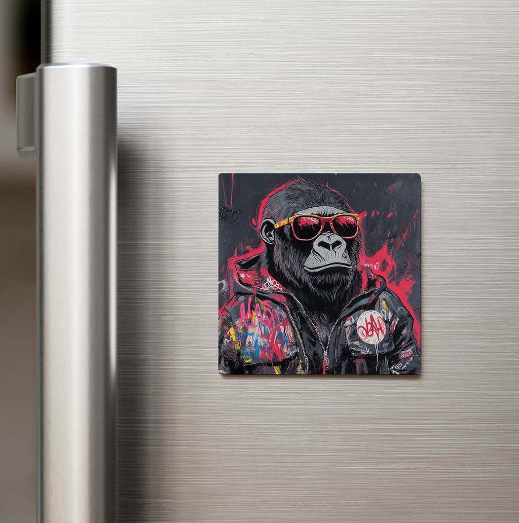 Gorilla - Goril - Güneş Gözlüklü Style - Buzdolap Magneti