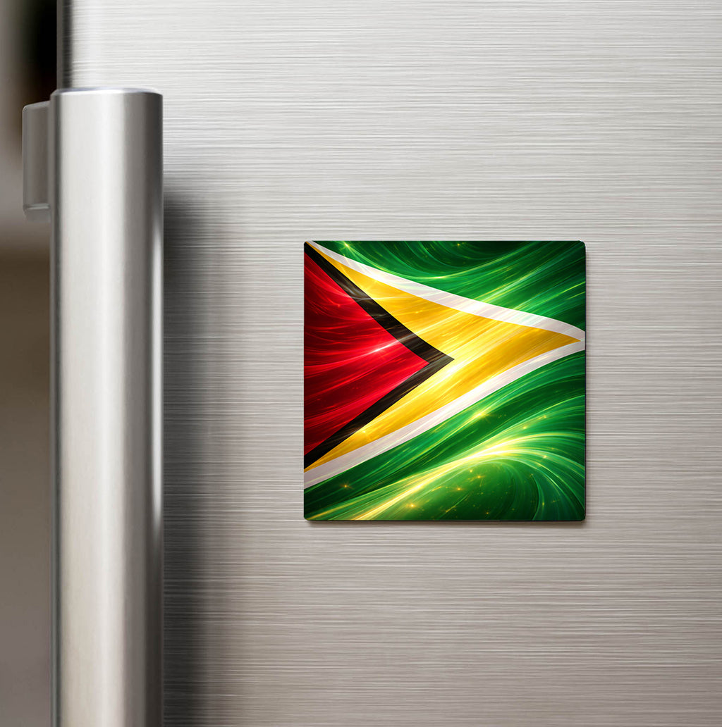Guyana – Guyana – Abstract Ülke Bayraklı Buzdolap Magneti