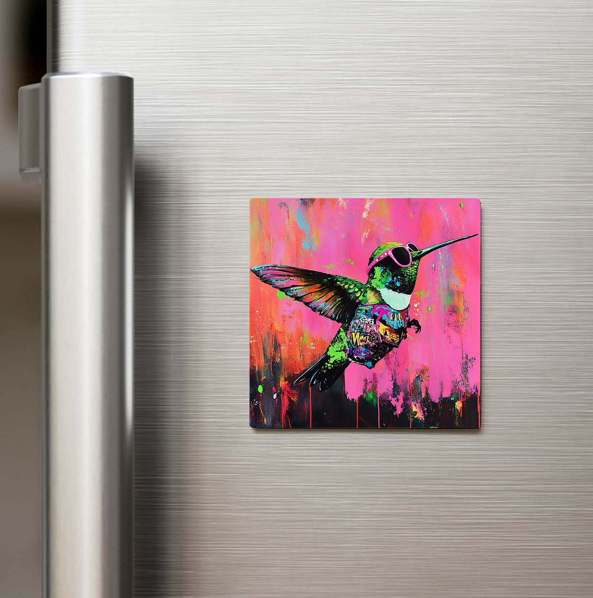 Hummingbird - Sinek Kuşu - Güneş Gözlüklü Style - Buzdolap Magneti
