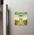 Retro Hindistan Yeni Delhi Şehri Temalı Vintage Buzdolap Magneti