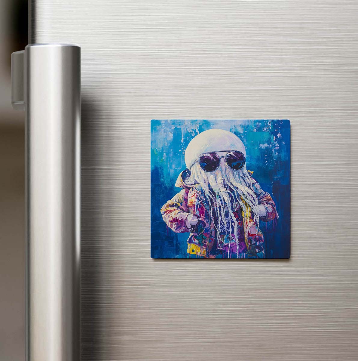 Jellyfish - Denizanası - Güneş Gözlüklü Style - Buzdolap Magneti