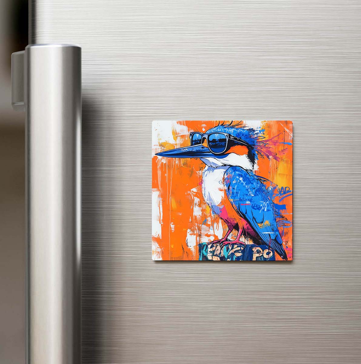 Kingfisher - Yalıçapkını - Güneş Gözlüklü Style - Buzdolap Magneti