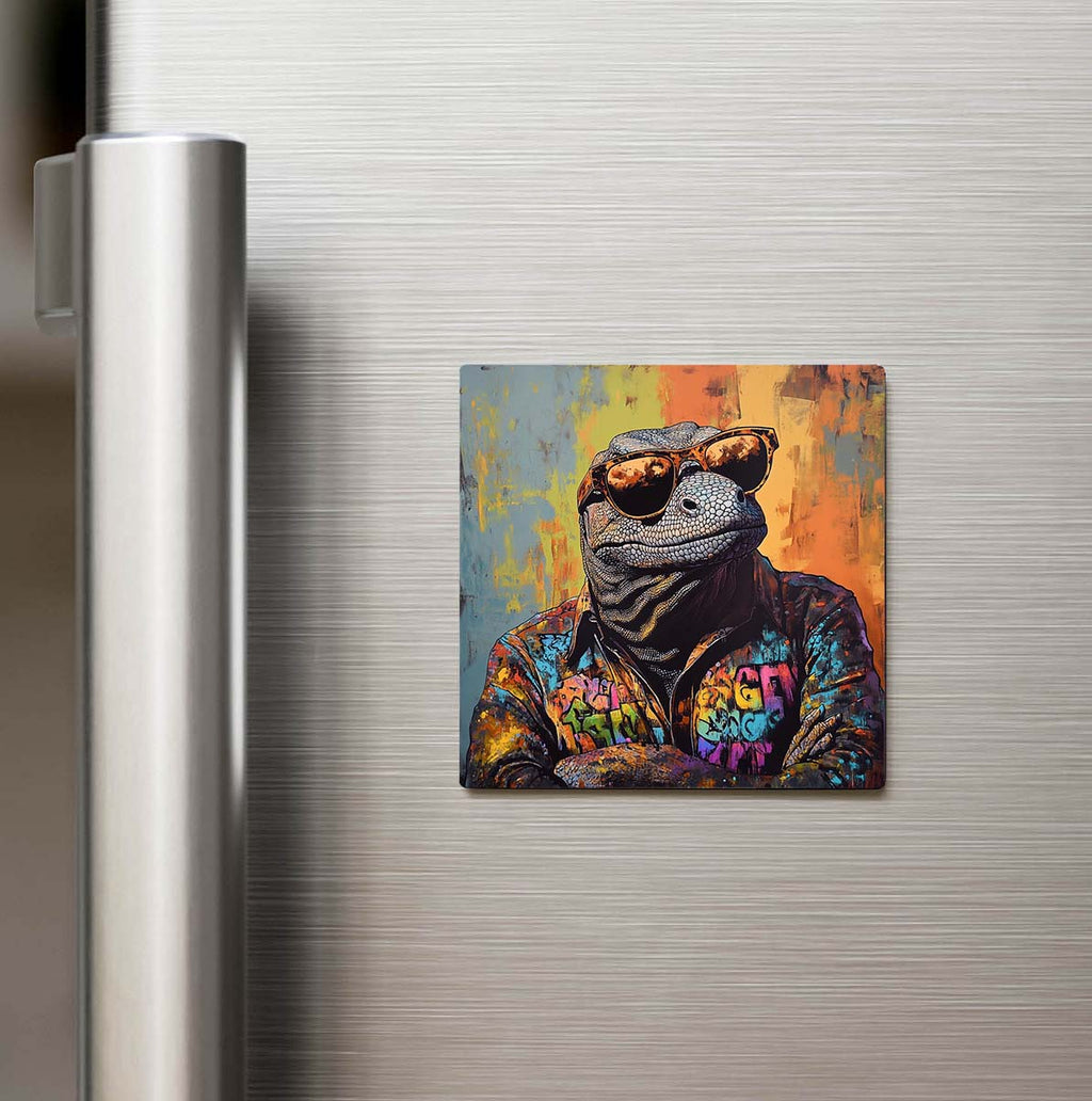 Komodo Dragon - Komodo Ejderi - Güneş Gözlüklü Style - Buzdolap Magneti