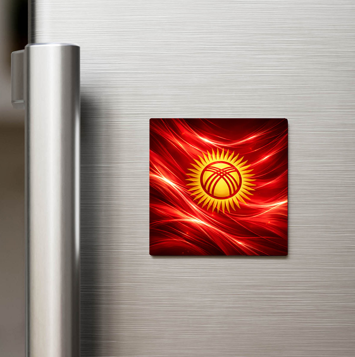 Kırgızistan – Kyrgyzstan – Abstract Ülke Bayraklı Buzdolap Magneti