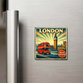 Vintage Londra Şehri Temalı Buzdolap Magneti