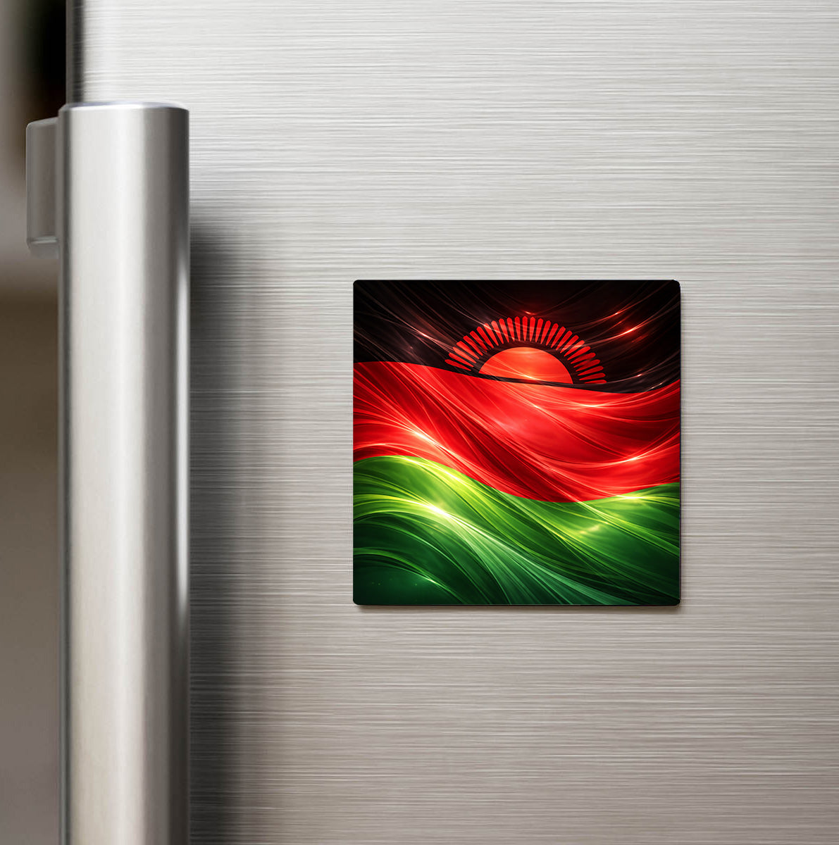 Malavi – Malawi – Abstract Ülke Bayraklı Buzdolap Magneti