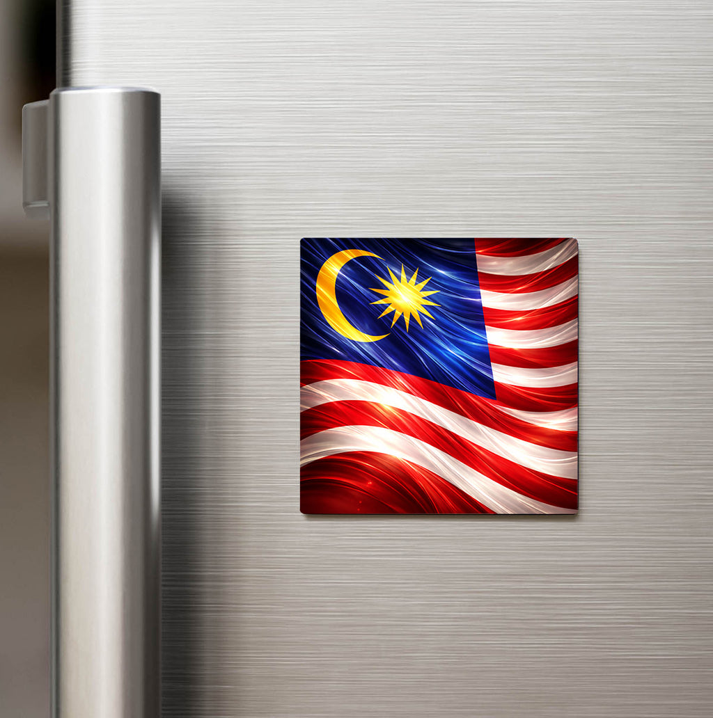 Malezya – Malaysia – Abstract Ülke Bayraklı Buzdolap Magneti