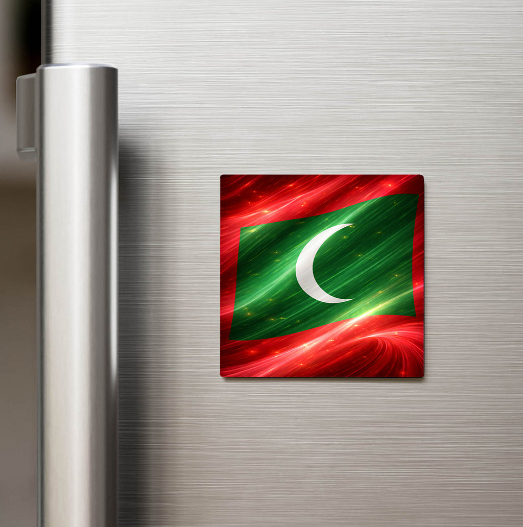 Maldivler – Maldives – Abstract Ülke Bayraklı Buzdolap Magneti