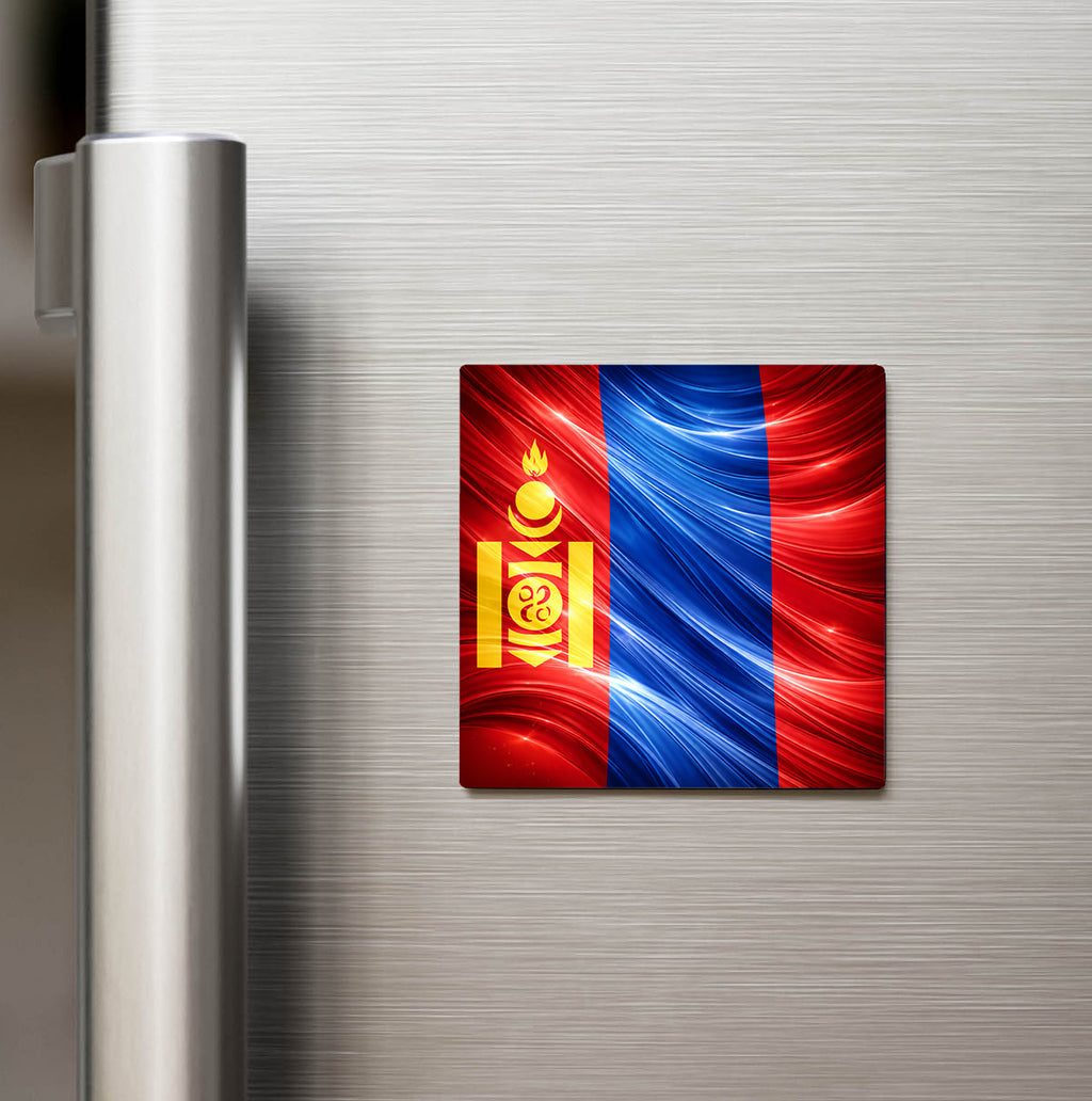 Moğolistan – Mongolia – Abstract Ülke Bayraklı Buzdolap Magneti